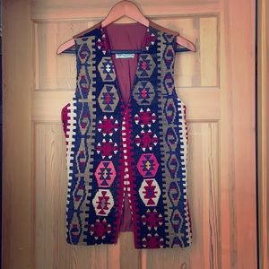 Vintage suede tapestry vest.
